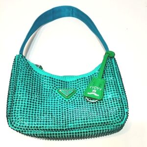 YYCYY Small Green Rhinestones Embellished Women's Bag